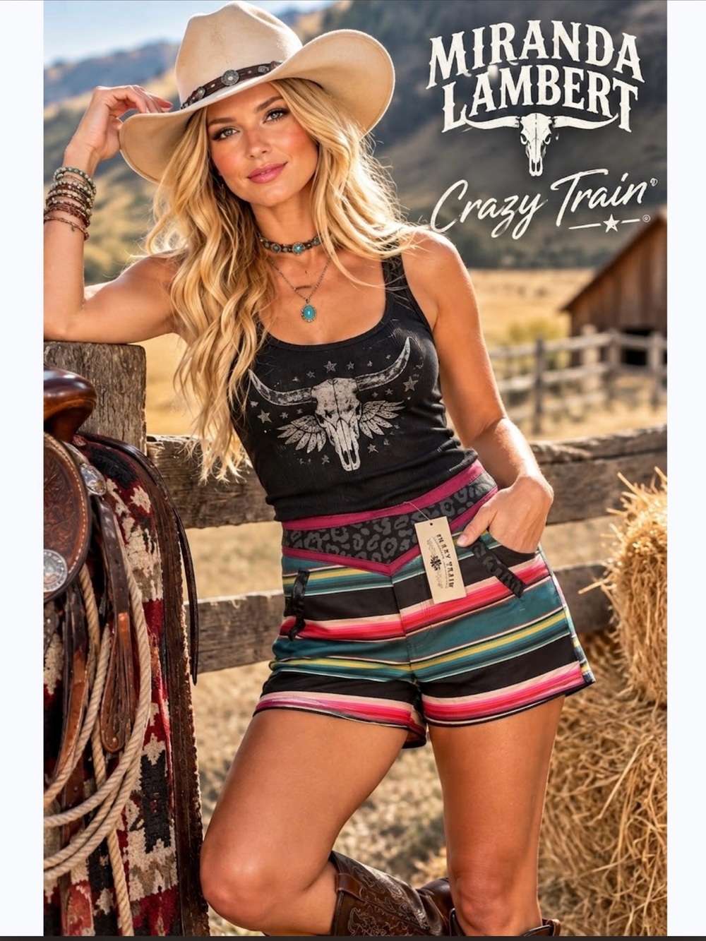 NWT ~ Crazy Train Women's Multicolor Striped Shorts - Size Large